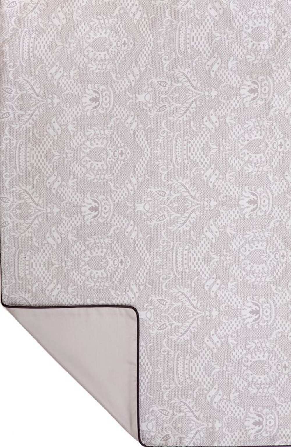 Постельное белье 2 спальное евро Bovi Medalion серо-бежевое Португалия фрагмент