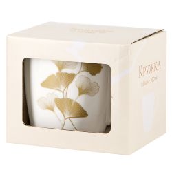 Кружка "Ginkgo" костяной фарфор v=360 мл (подарочная упаковка)