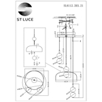 SL6112.203.21 Светильник подвесной ST-Luce Золотистый/Молочно-Белый,Прозрачно-Дымчатый LED 1*21W