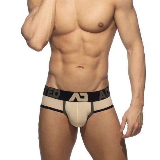 Мужские трусы брифы бежевые с пуш-ап Addicted AD1080-20