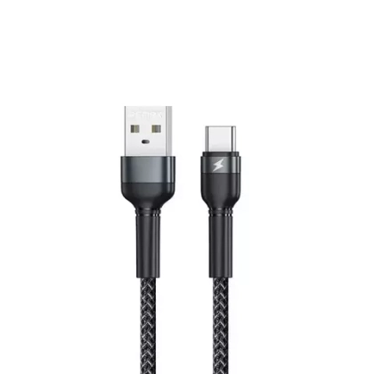 USB cable Type-C 1m Jany series Aluminum Alloy Braided (RC-124a)(Remax) 2.4A black