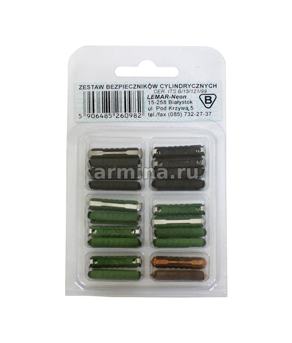 Предохранители ст\обр черно-зеленые (кт20шт) 09302
