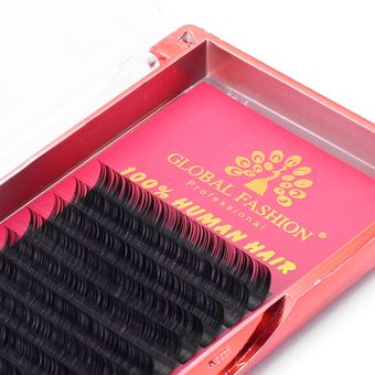 Набор ленточных ресниц Global Fashion D 0.10 9 мм (красные)