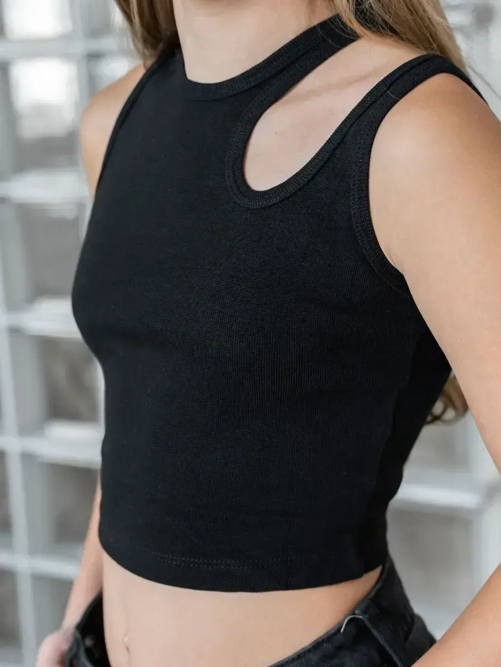 Летний кроп топ трикотажный детский