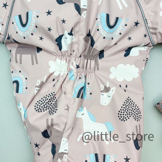 Комбинезон демисезонный "Единороги" пудра