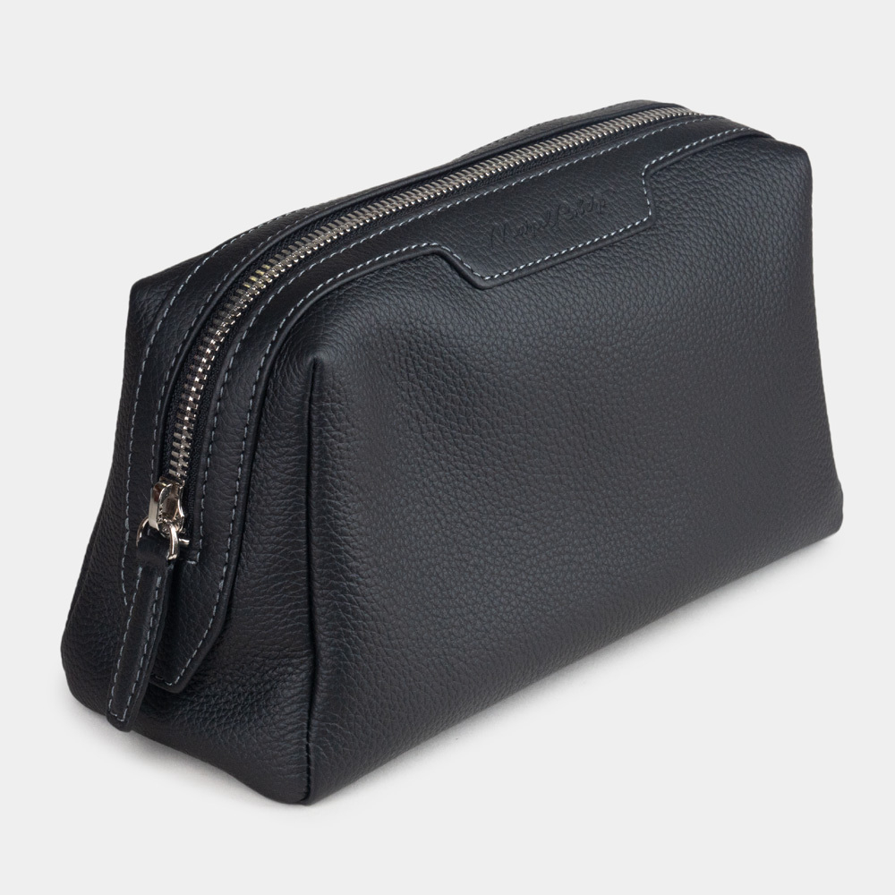 Несессер Trapèze из кожи теленка, черного цвета