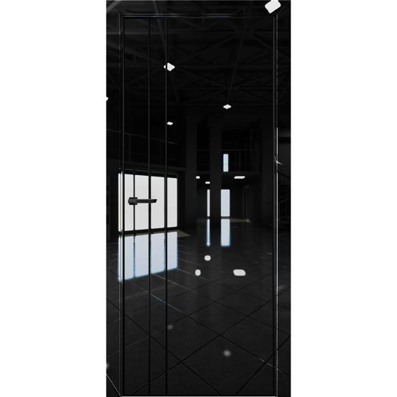Купить Межкомнатная дверь глянец Pt 4 Платина crystall black кромка Al Black Edition глухая