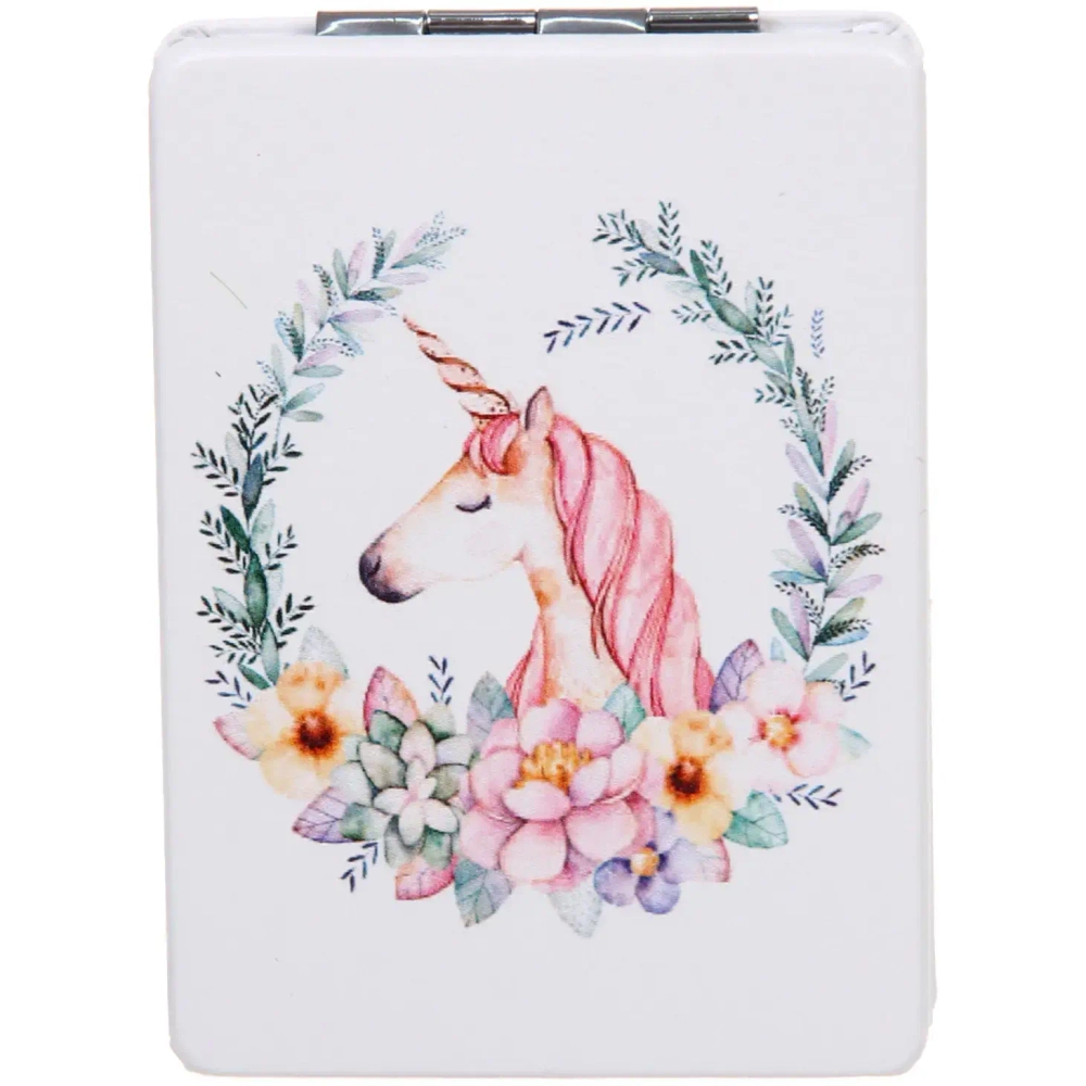 Зеркало косметическое двойное «ФРАТЕЛЛИ», единорожек, 6*8,5см (пакет с подвесом)