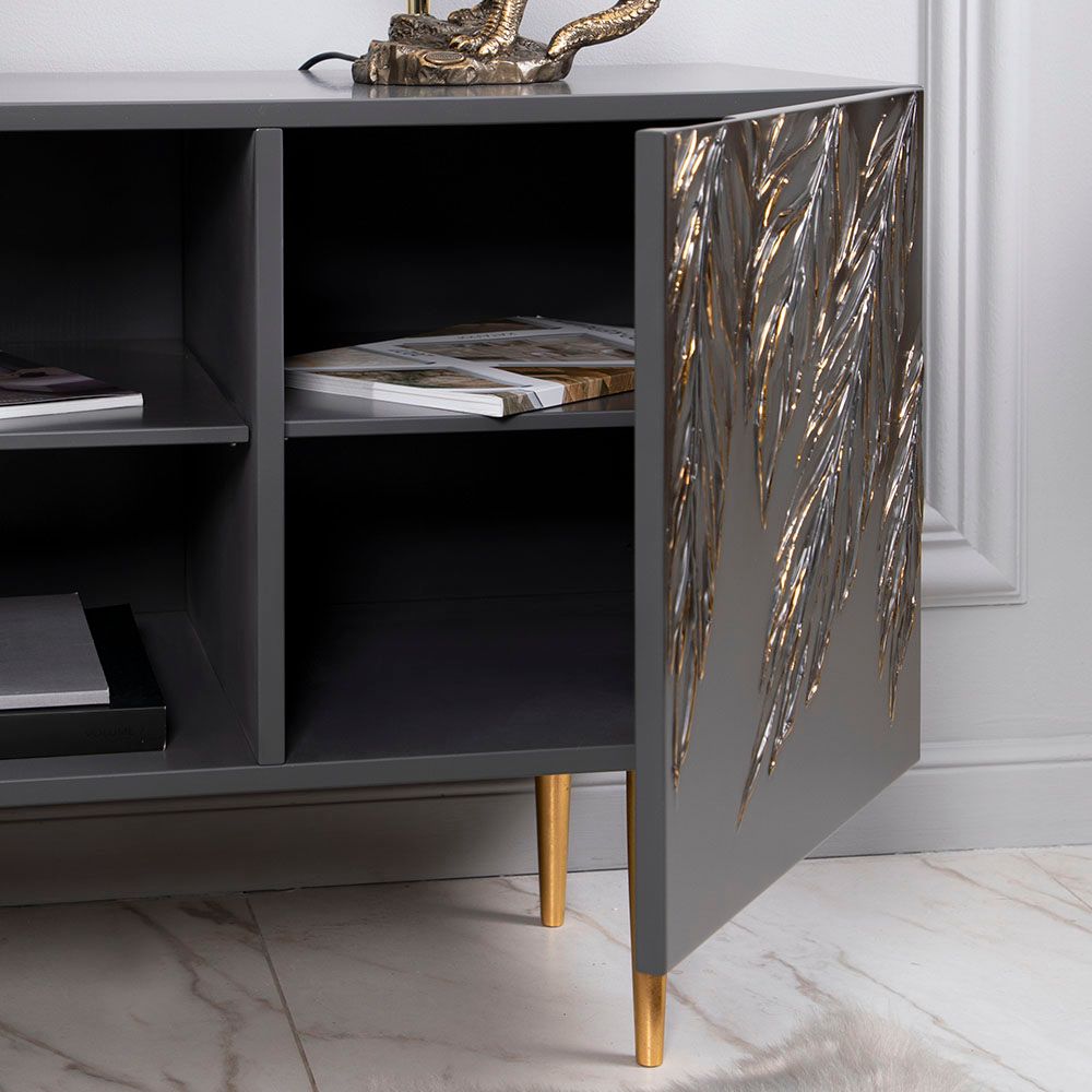 Тумба под ТВ Тропик 155см Стайл Серый Голд