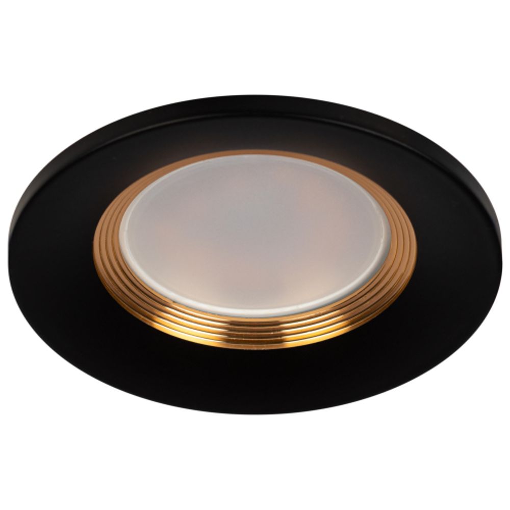 Встраиваемый светильник алюминиевый ЭРА KL107 BK/GD MR16 GU5.3 черный золото | Алюминиевые встраиваемые светильники