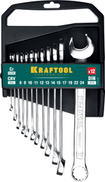 KRAFTOOL 12 шт, 6 - 24 мм, набор комбинированных гаечных ключей (27079-H12C)