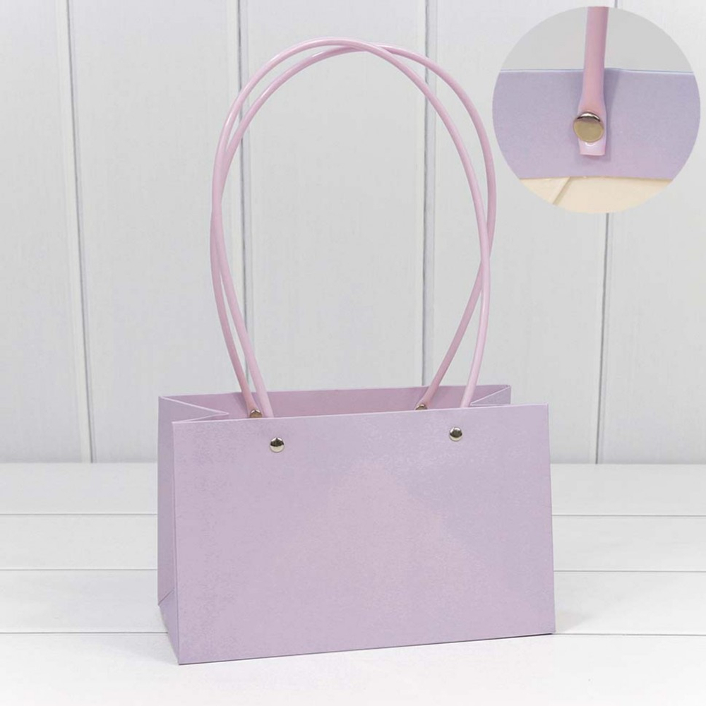 Пакет подарочный 22х13.5х11см Ваза для цветов (Сиреневый)