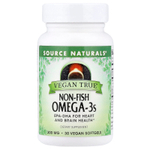 Source Naturals, Vegan True®, омега-3 не из рыбы, 300 мг, 30 веганских капсул