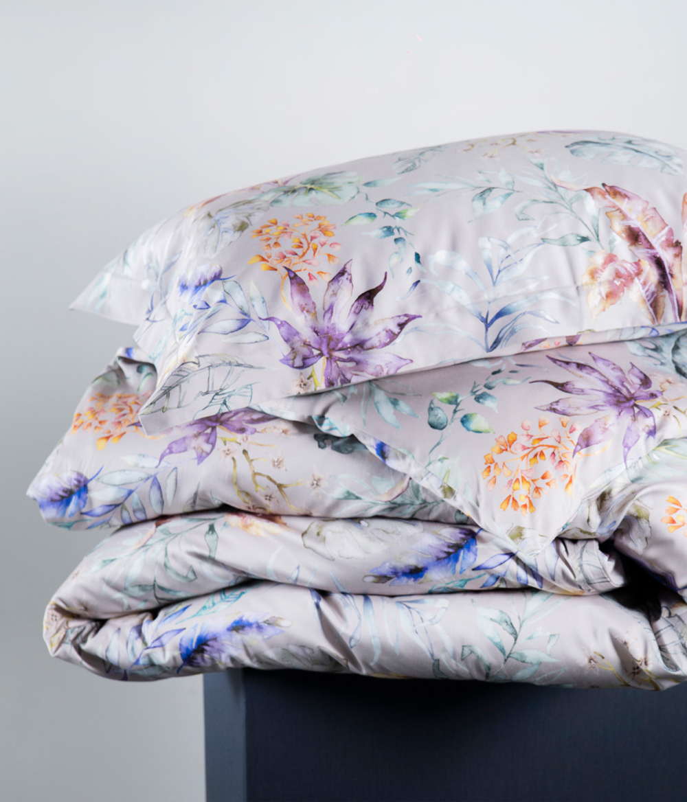 Постельное белье 2 спальное евро Decoflux Flora Costera Almond