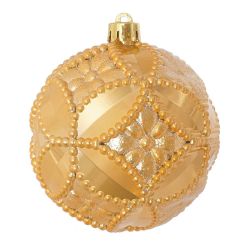 GAEM Набор из 2шт Украшение новогоднее Шар "Золотой орнамент", D 10 см, L19,5 W10 H10 см