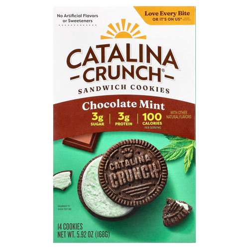 Catalina Crunch, печенье-сэндвич, со вкусом шоколада и мяты, 14 шт., 168 г (5,92 унции)