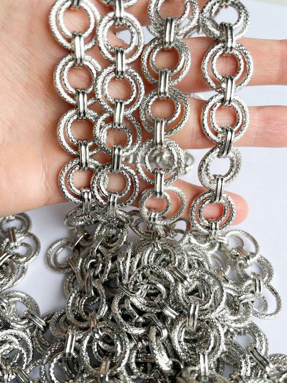 0497-р Цепь "Двойной круг" родий