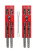 Оковы Pecado с двумя ремешками с люверсами красные 25 см