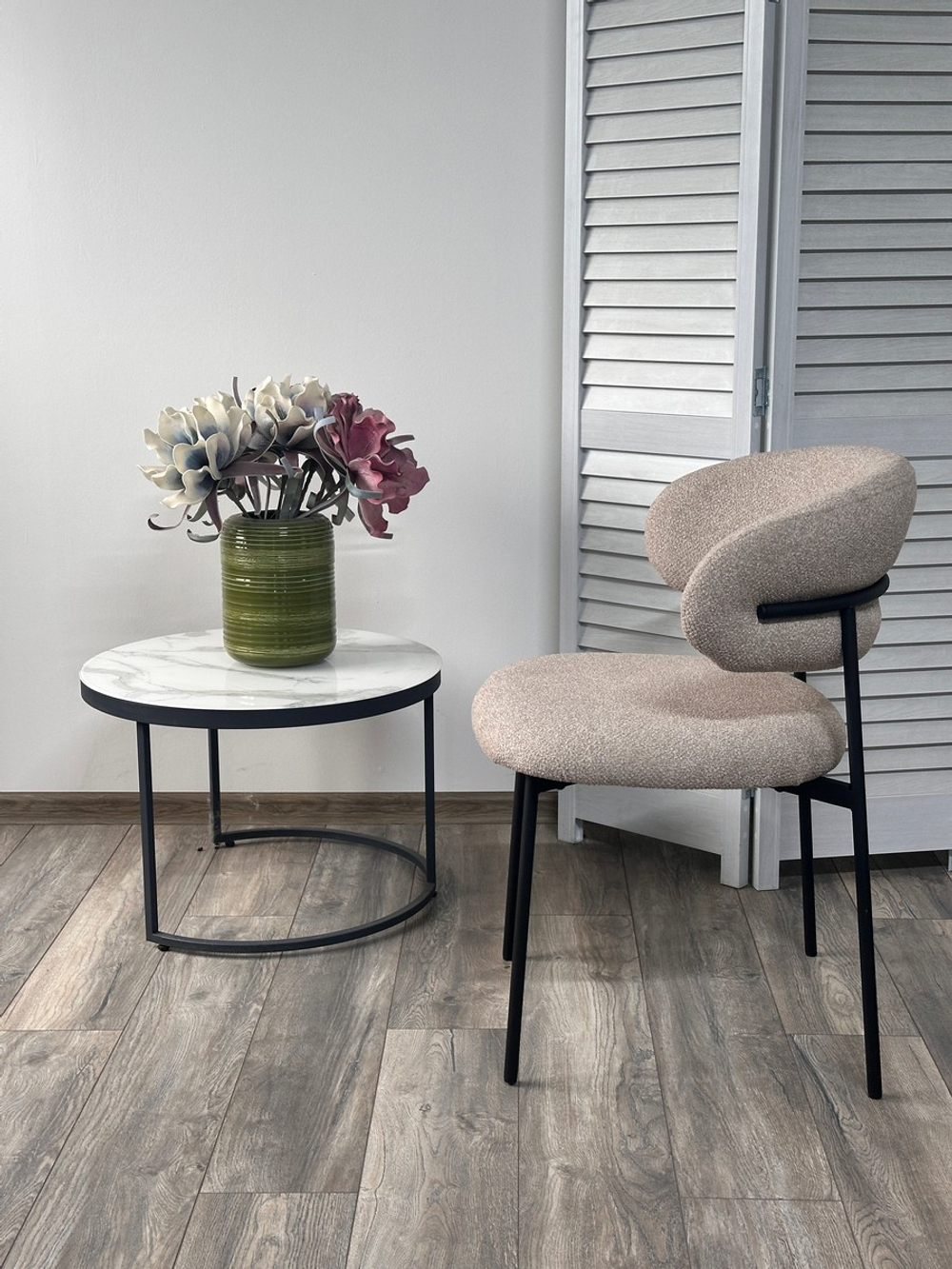 Стул М-City DISAUR Тренд (Trend) Ns04 Крем, букле, Черный каркас