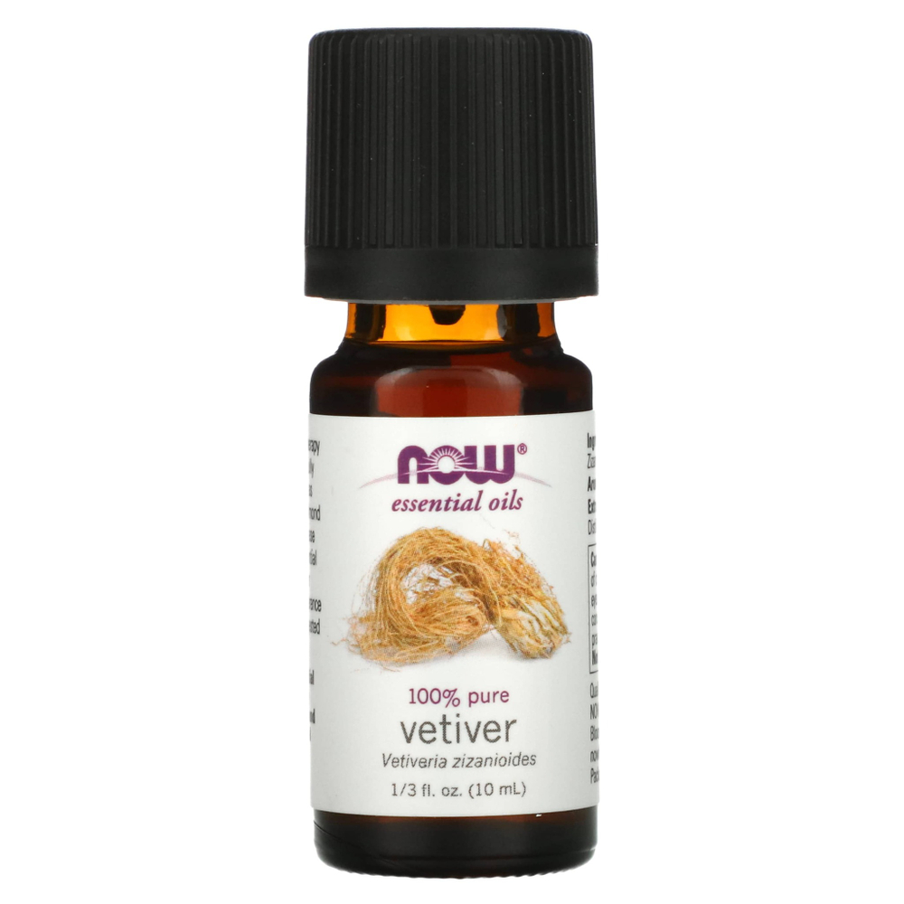 NOW Foods, Эфирные масла, 100% чистый ветивер, 10 мл (1/3 жидк. унц.)