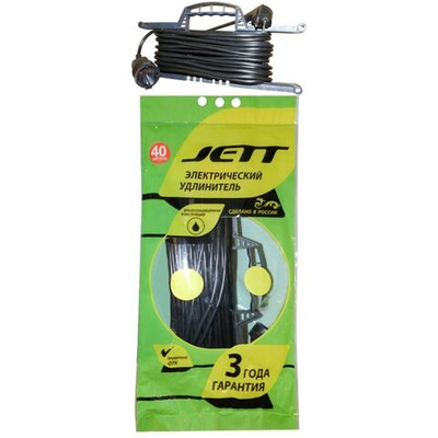 Удлинитель бытовой 1 гн, 40 м, 2х1.5 мм2, на рамке, Jett, РС-1, 157-040