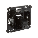 USB 2.0 розетка одинарная в стену, тип А-А, "Avanti", "Черный матовый"