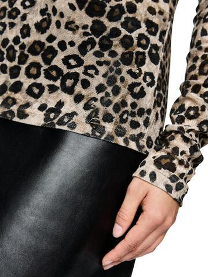 Marc Cain Водолазка из сетчатой ткани с анималистичным принтом