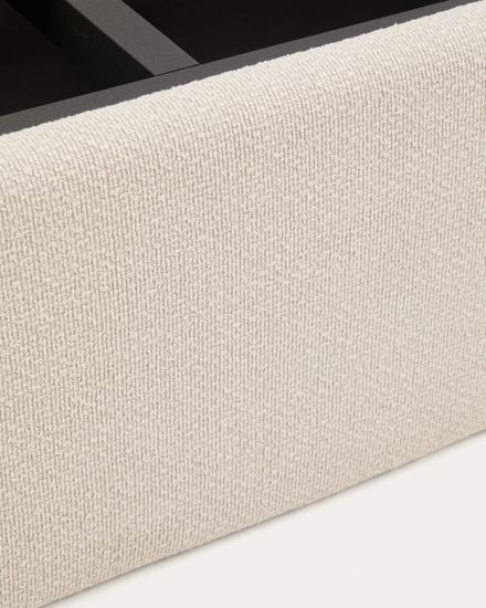 Основание кровати Nelzi из шенилла цвета экрю для матраса 160 x 200 см