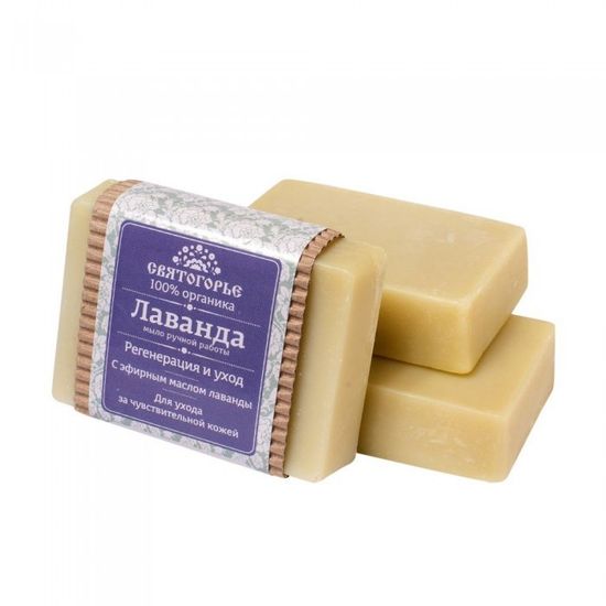 Мыло ручной работы "Лаванда", СВЯТОГОРЬЕ. 65 г