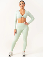 Топ RYDERWEAR NKD Knot Long Sleeve Top Cucumber