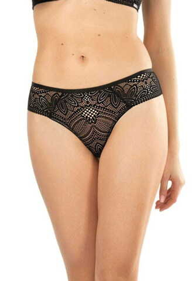 Трусики-стринги Desire из кружевного полотна (Размер: S) (Цвет: черный)