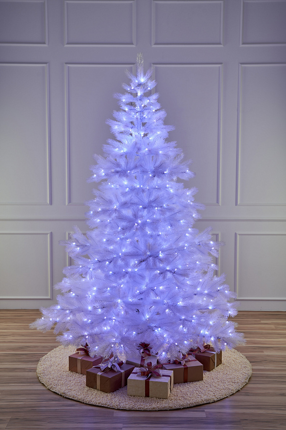 Ель искусственная с лампочками Монблан Elite хрустальная 2,1м металл 100% Литые веточки МаксКристмас