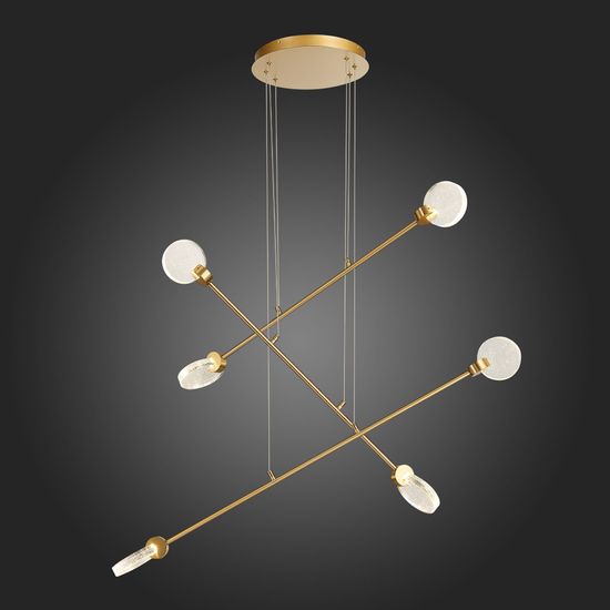 SL6104.203.06 Светильник подвесной ST-Luce Золотистый/Прозрачный,С пузырьками воздуха LED 6*3W 3000K MONTECELIO