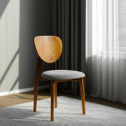 Стул DIAMANTE мягкое сидение бук, 42x42x85см, коричневый, ткань wool dimgrey, серый (Комплект из 2 шт.)