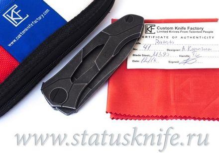 Нож Ратата BLK #41 CKF (Коныгин, М390, титан, подшипники) Ratata