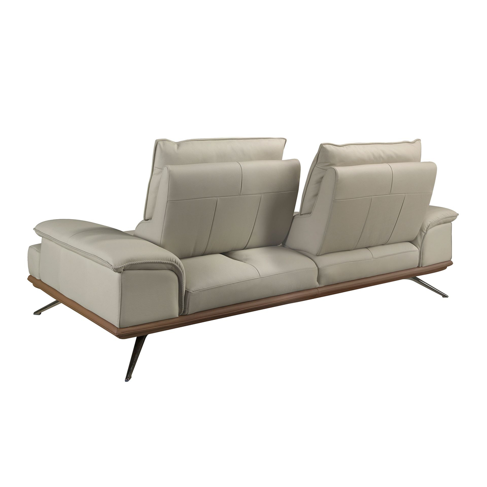 3-местный диван из серо-коричневой кожи, модель 6247