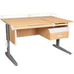 Растущая парта Дэми СУТ 25 с задними полками СУТ.15.210 и навесной тумбой (1200×880 мм)