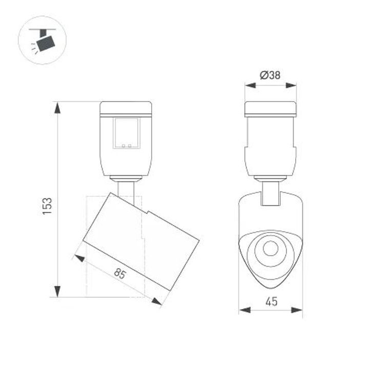 Трековый светодиодный светильник Arlight Art-Apriori-Spot-Turn-R45-8W Warm3000 039288