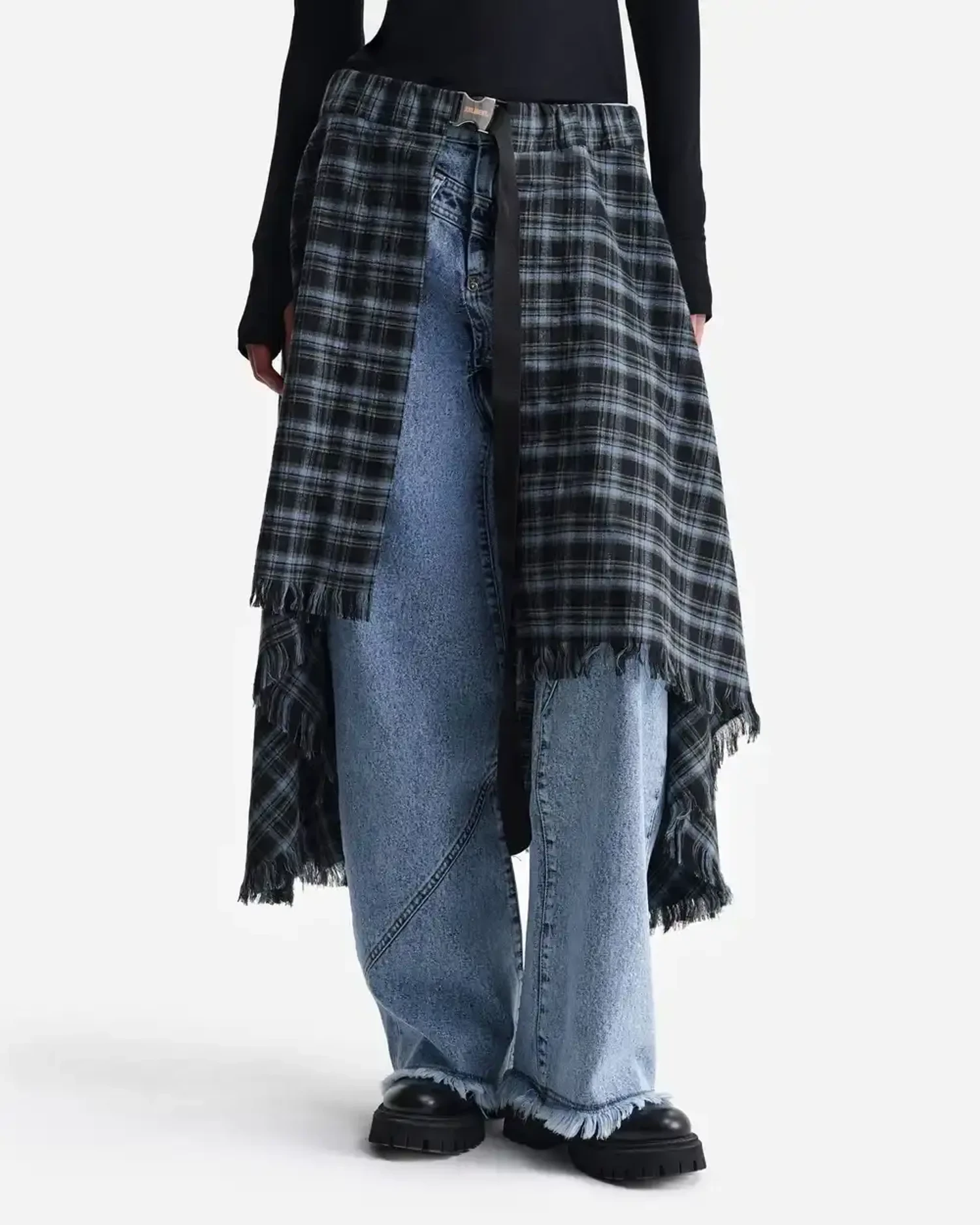 Клетчатая юбка-саронг