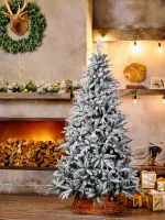 Заснеженная елка с шишками «ile Grande» (Литая+пвх) 210 см / 2,1 м