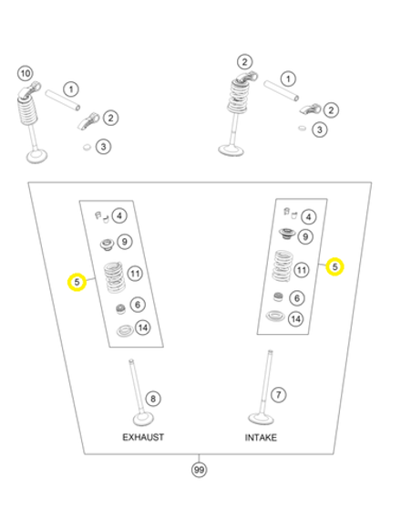 Ремкомплект клапана KTM, HQV, GASGAS EC-350F
