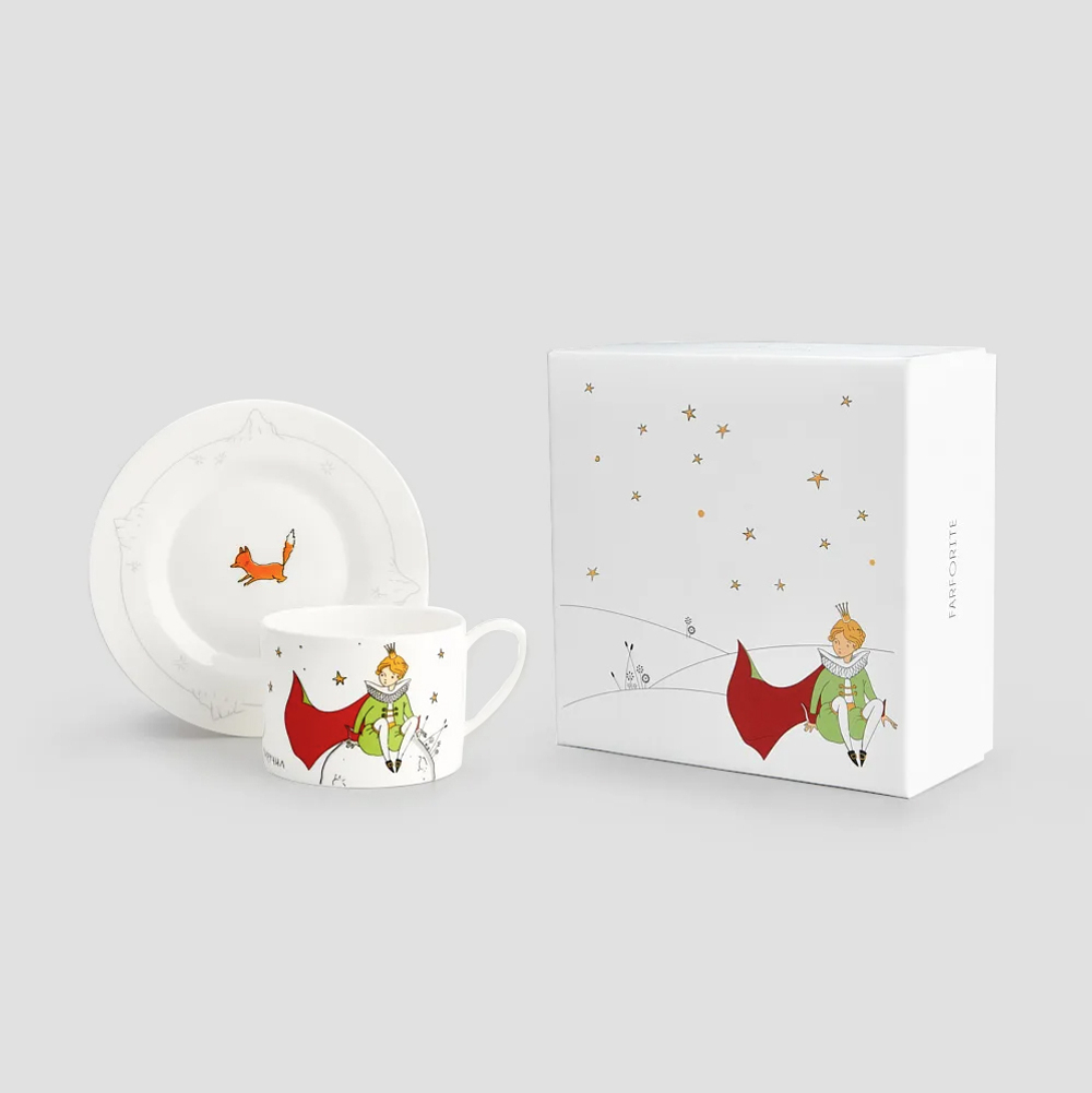 Чайная пара Farforite «Маленький принц» 250 мл в подарочной коробке