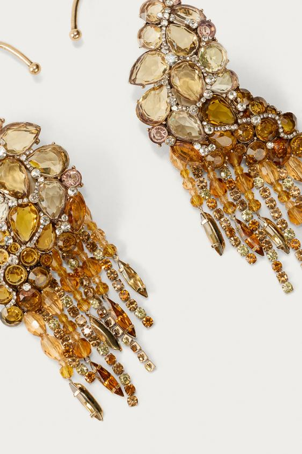 ZARA X MARISA BERENSON МЕРЦАЮЩИЕ СЕРЬГИ С КАМНЯМИ , ЗОЛОТИСТЫЙ