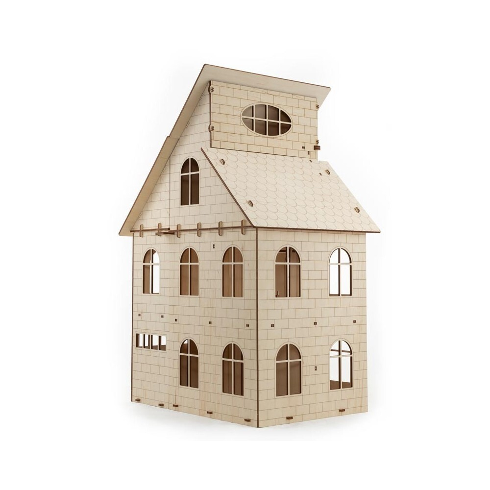 Кукольный дом с лифтом от EWA - Купить, недорого, ANANAZA деревянный конструктор, 3D пазл, сборная модель