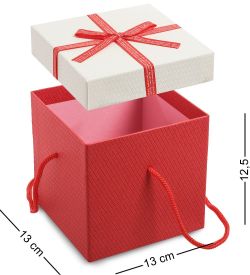 WG-93-C Коробка подарочная «Квадрат» цв.красн./бел.