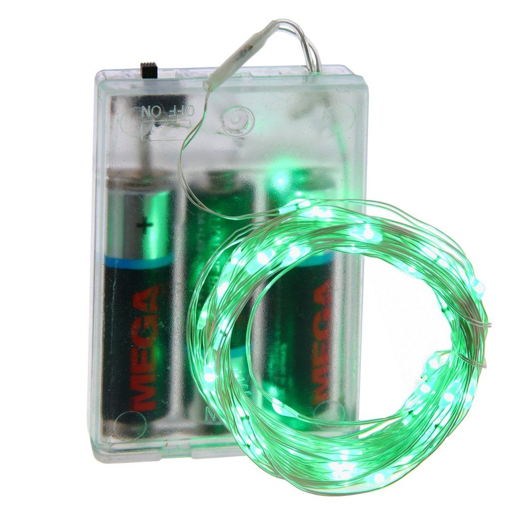 GAEM Электрогирлянда (60 зелёных LED, 1 реж свеч,серебр шнур, 1 W), L600 W0,1 H0,2 см, 3хAA)