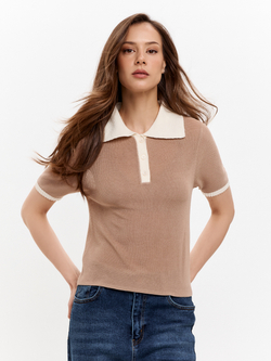 Поло с контрастным воротником