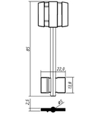 Заготовка сувальдного ключа 14190 Бордер-3 литье (85*22*13,8мм)(5мм) (BRD3DP) (желтый)