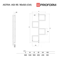 ASTRA 1 водяной дизайн-радиатор 110х50 см