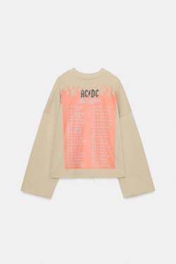 ZARA ТОЛСТОВКА AC/DC ®, БЕЖЕВЫЙ